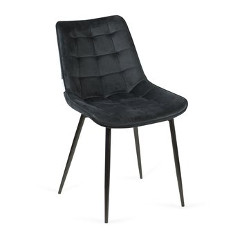 Krzesło Welurowe BELLA Czarne Noga Czarna - Bettso
