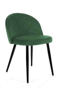 Krzesło welurowe tapicerowane pikowane SJ.077 do salonu - Butelkowa Zieleń - FABRYKA MEBLI AKORD