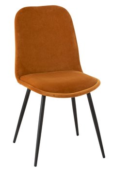 Krzesło welwetowe z poduszką MIA HOME Clayre,musztardowe, 45,5x53,5x87 cm, 2 szt. - MIA home