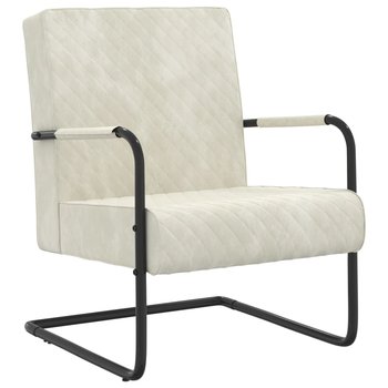 Krzesło wspornikowe aksamitne 64x77x82 cm, kremowe - Zakito
