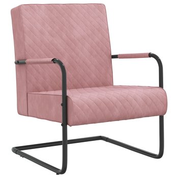 Krzesło wspornikowe różowe/czarne, aksamit/metal, - Zakito