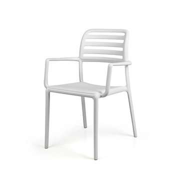 Krzesło z podłokietnikami Costa, biały,86x58x55 cm - Nardi