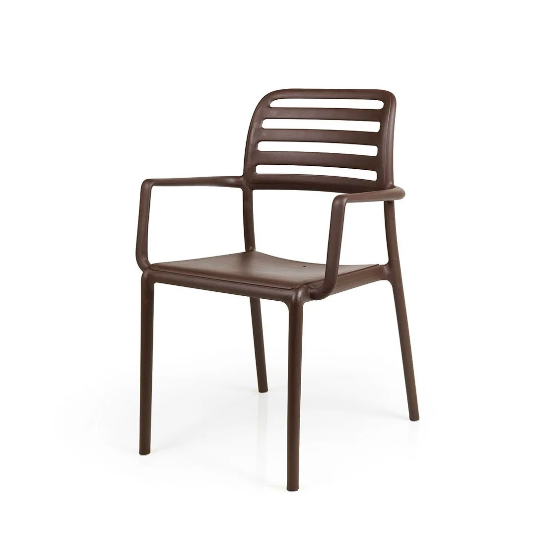 Фото - Садові меблі Nardi Krzesło z podłokietnikami Costa, brązowe, 86x58x55 cm 