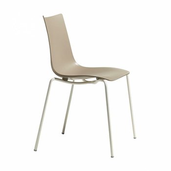 Krzesło Zebra beżowe z białymi nogami - SCAB Design