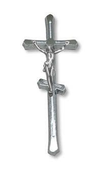 Krzyż prawosławny maltański 45cm z pasyjką 15cm - chromowany odlew mosiężny - ARTVIC