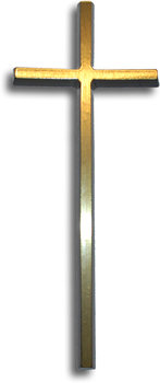 Krzyż prosty 30cm - odlew mosiężny front żółty boki czarne - ARTVIC