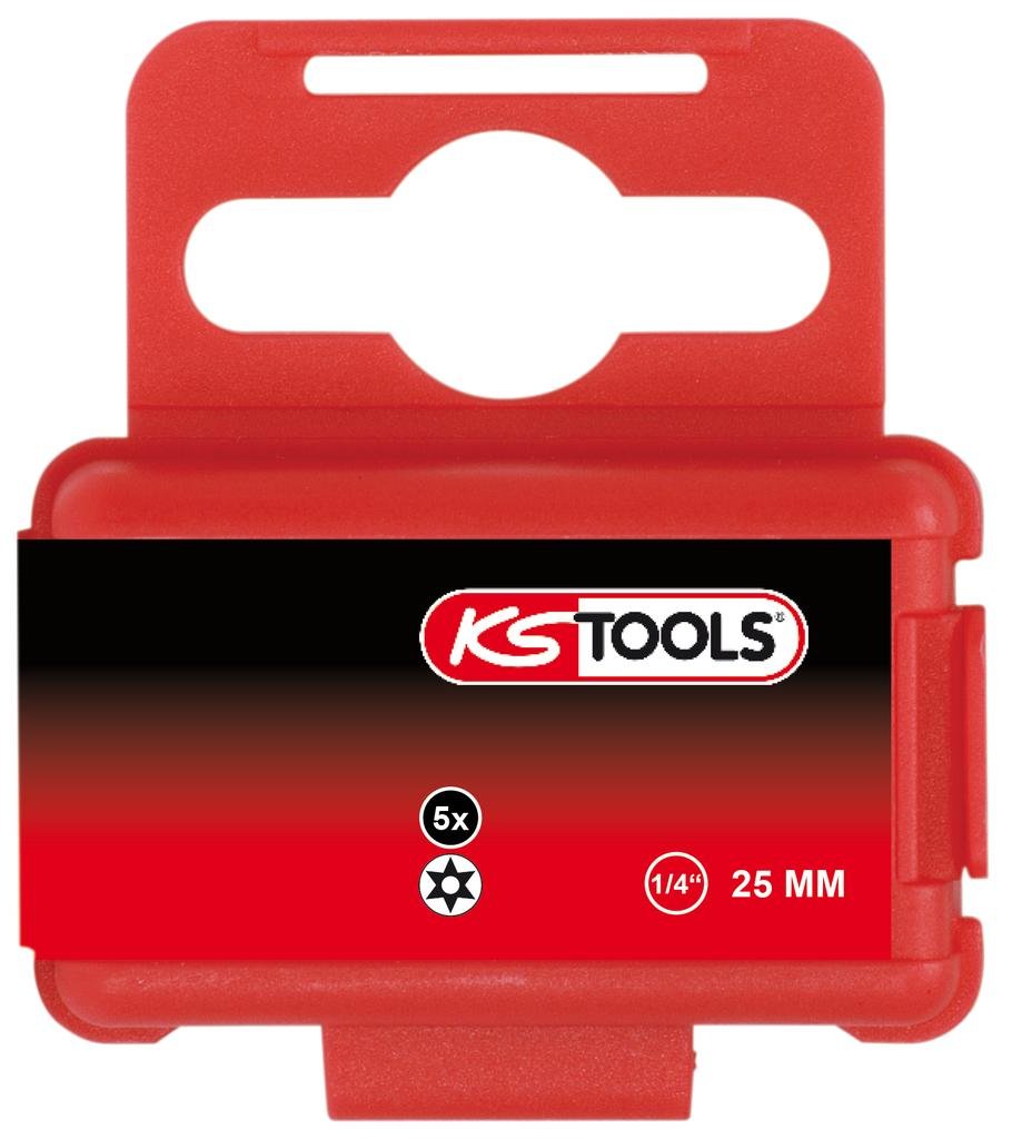Фото - Набір інструментів KS Tools 1/4'Bit dla Torx, z otworemczolowym TB8, 25mm, 5-ciopak 