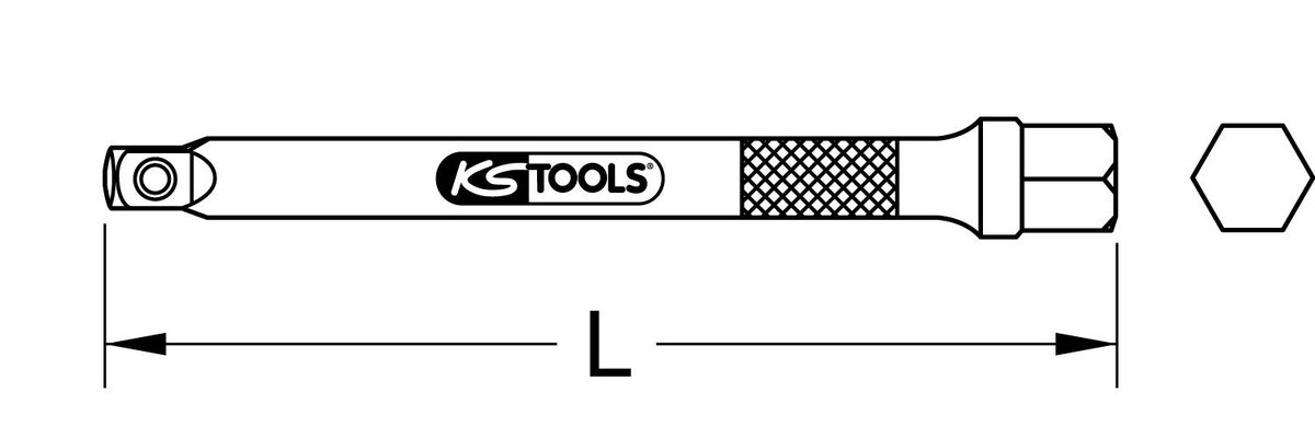 Zdjęcia - Bity / nasadki KS Tools Przedluzka z nakretka szesciokatna 350mm 1/4' 