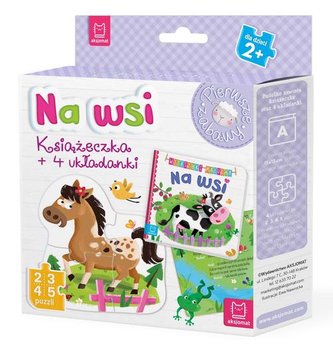 Książeczka i cztery układanki. Puzzle dla malucha. Na wsi - Opracowanie zbiorowe