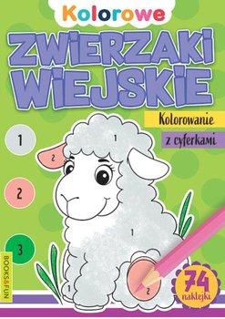 Książeczka Kolorowe zwierzaki wiejskie. Kolorowanie z cyferkami. Books and fun - Books And Fun