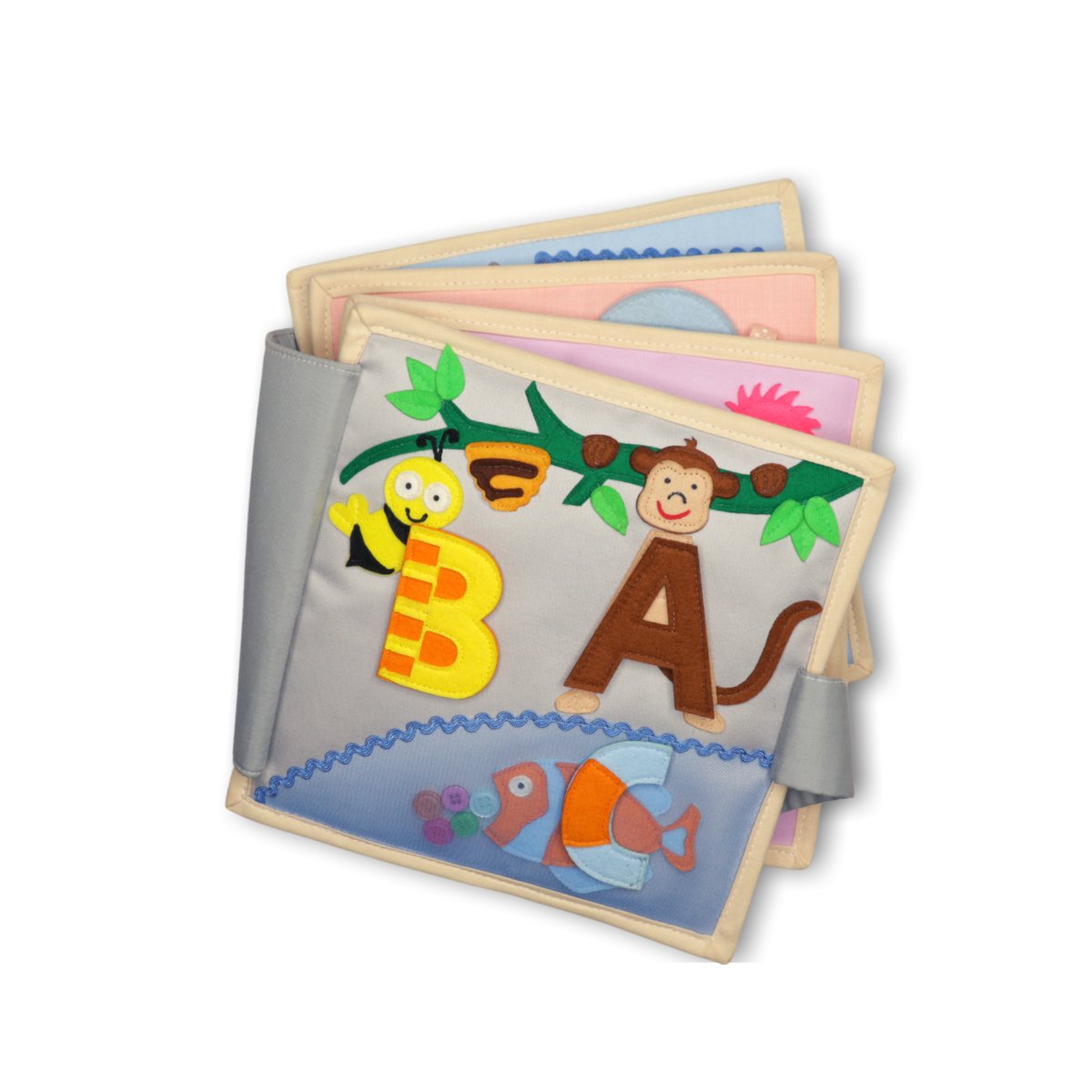 Zdjęcia - Zabawki interaktywne Jolly Książeczka Sensoryczna Duża, Quiet Book, Montessori - Moje pierwsze ABC/ J 