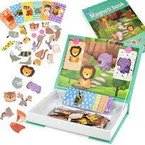 Książka Magnetyczna Układanka Puzzle Zwierzęta Zwierzątka Zoo Safari Pegaz