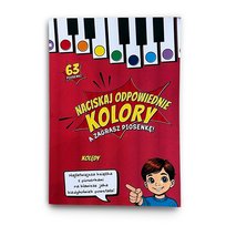 Książka: Naciskaj odpowiednie kolory, a zagrasz piosenkę! Kolędy. Książka dla dzieci, nauka gry, keyboard, pianino, fortepian