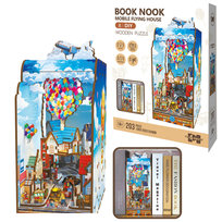 Książkowy Zakątek - Book Nook ze światełkiem Latający Domek