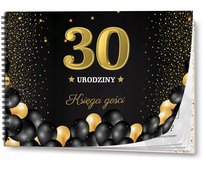 KSIĘGA GOŚCI NA 30 URODZINY 100 stron - ankiety trzydziestkę - Złote balony
