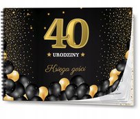 KSIĘGA GOŚCI NA 40 URODZINY 100 stron ankiety czterdziestkę - Złote balony