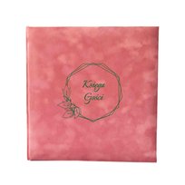 Księga gości okładka z weluru w kolorze pudrowego różu, 25x25, 60 stron