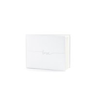 Księga gości weselnych z napisem love, srebrna