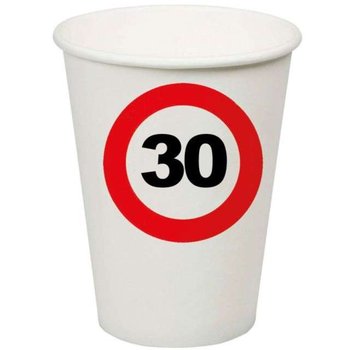 Kubeczki papierowe, 30 Traffic Birthday, 200 ml, 8 sztuk - Funny Fashion