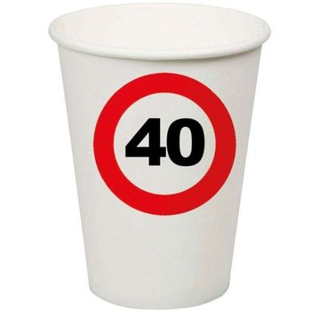 Kubeczki papierowe, 40 Traffic Birthday, 200 ml, 8 sztuk - Funny Fashion