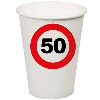 Kubeczki papierowe, 50 Traffic Birthday, 200 ml, 8 sztuk - Funny Fashion