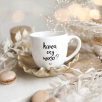 Kubek 300 ml - Kawa czy wino? Złote Serce