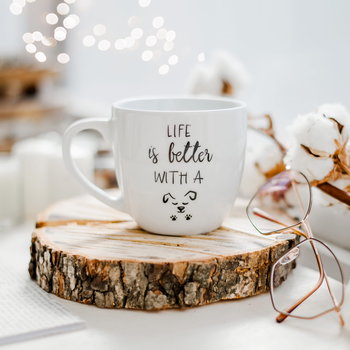 Kubek 300 ml - Life is a better with a dog KUBEK BEZ WAD - Nadzwyczajnie