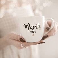 Kubek 300 ml - Mama + Imię ZŁOTE SERCE