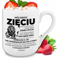 KUBEK BIAŁY 330 ML STYLOWY ZABAWNY PREZENT DLA ZIĘCIA NA URODZINY ŚWIĘTA