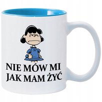 KUBEK BIAŁY WNĘTRZE BLĘKITNE ZOŁZA CYTATY WZORY