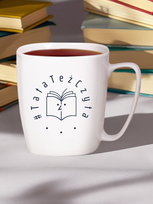 Kubek biały z uchem TATA TEŻ CZYTA / Nadwyraz.com x #TataTeżCzyta