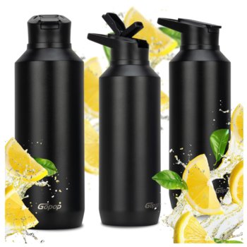 KUBEK BIDON TERMICZNY Z RURKĄ GOPOP COOL PORTABLE 750 ML CZARNY - Inna marka
