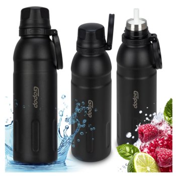 KUBEK BIDON TERMICZNY Z RURKĄ GOPOP JUMP 700 ML CZARNY - Inna marka
