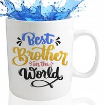 Kubek BIG XXL Biały Na Prezent Urodziny BEST BROTHER IN THE WORLD Wzory