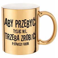 KUBEK Błyszczący ZŁOTY Prezent Wiele WZORÓW CYTATY