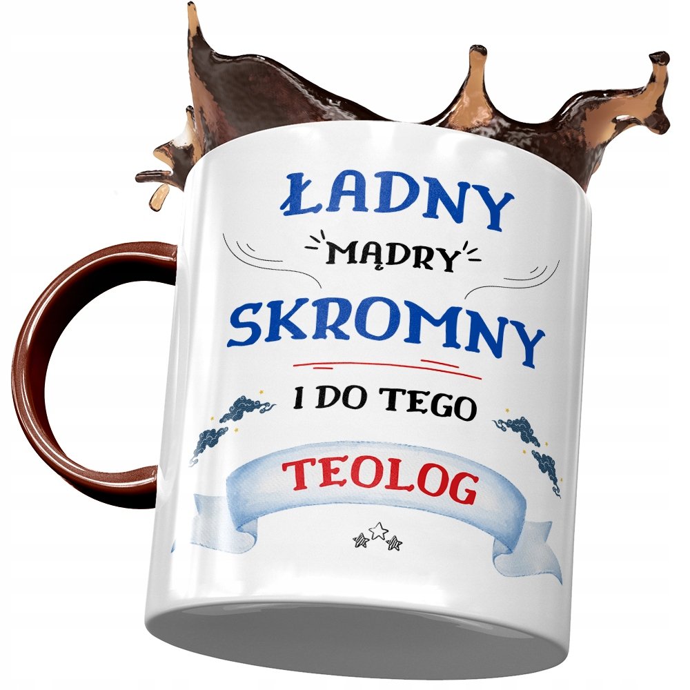 Kubek Bordowy Dla Teologa Ładny Madry Skromny Z Nadrukiem Ze Zdjęciem ...