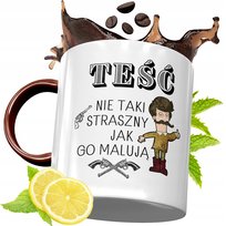 KUBEK BORDOWY DLA TEŚCIA NA URODZINY PREZENT z Nadrukiem ze Zdjęciem numer 277840657 PoliDraw
