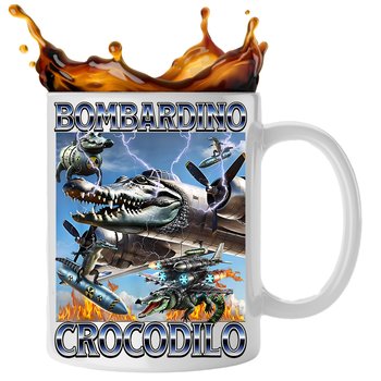 Kubek Brainrot Bombardiro Crocodilo 330Ml Zestaw Z Nadrukiem Ceramiczny - Inny producent