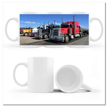 Kubek ceramiczny, Amerykańskie ciężarówki, 330 ml, ZeSmakiem, biały - ZeSmakiem
