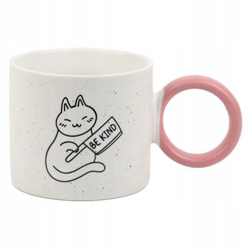KUBEK CERAMICZNY BE KIND Z KOTKIEM BIAŁY 370 ml KITE - KITE