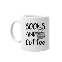 Kubek ceramiczny Books and coffee - dla książkoholika 330 ml, Koszulkowy Koszulkowy
