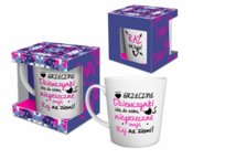 Kubek ceramiczny Crazy Girl, Grzeczne dziewczynki idą do nieba, 480 ml, BGtech