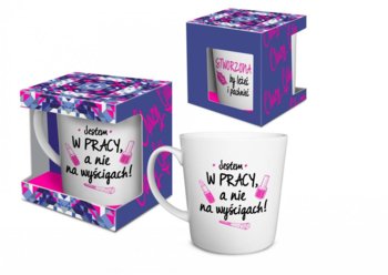 Kubek ceramiczny Crazy Girl, Jestem w pracy a nie na wyścigach, 480 ml, BGtech - DEPOT