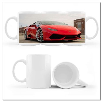 Kubek ceramiczny, Czerwone Ferrari, 330 ml, ZeSmakiem, biały - ZeSmakiem