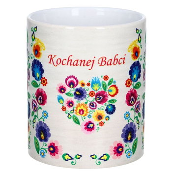 Kubek ceramiczny Folk dla Babci - wzory łowickie 300 ml, ArtFolk - Artfolk