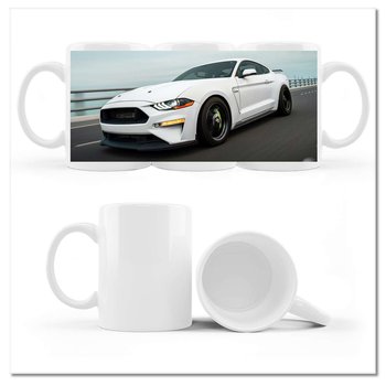 Kubek ceramiczny Foto Biały Ford Mustang Auto 330 ml, ZeSmakiem - ZeSmakiem