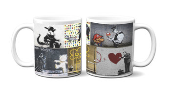 Kubek ceramiczny, Grafiki Banksy v3, 300 ml, Mrapol - Mrapol