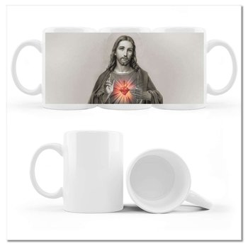 Kubek ceramiczny, Jezus Chrystus, 330 ml, ZeSmakiem, biały - ZeSmakiem