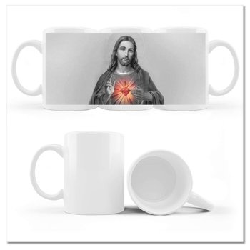 Kubek ceramiczny, Jezus Chrystus, 330 ml, ZeSmakiem, biały - ZeSmakiem