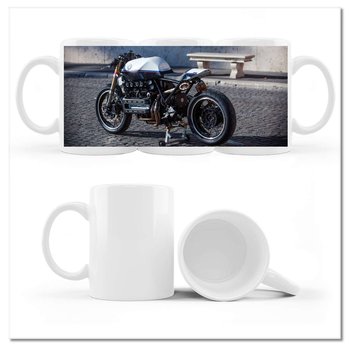 Kubek ceramiczny, Klasyczny motocykl Motor, 330 ml, ZeSmakiem, biały - ZeSmakiem